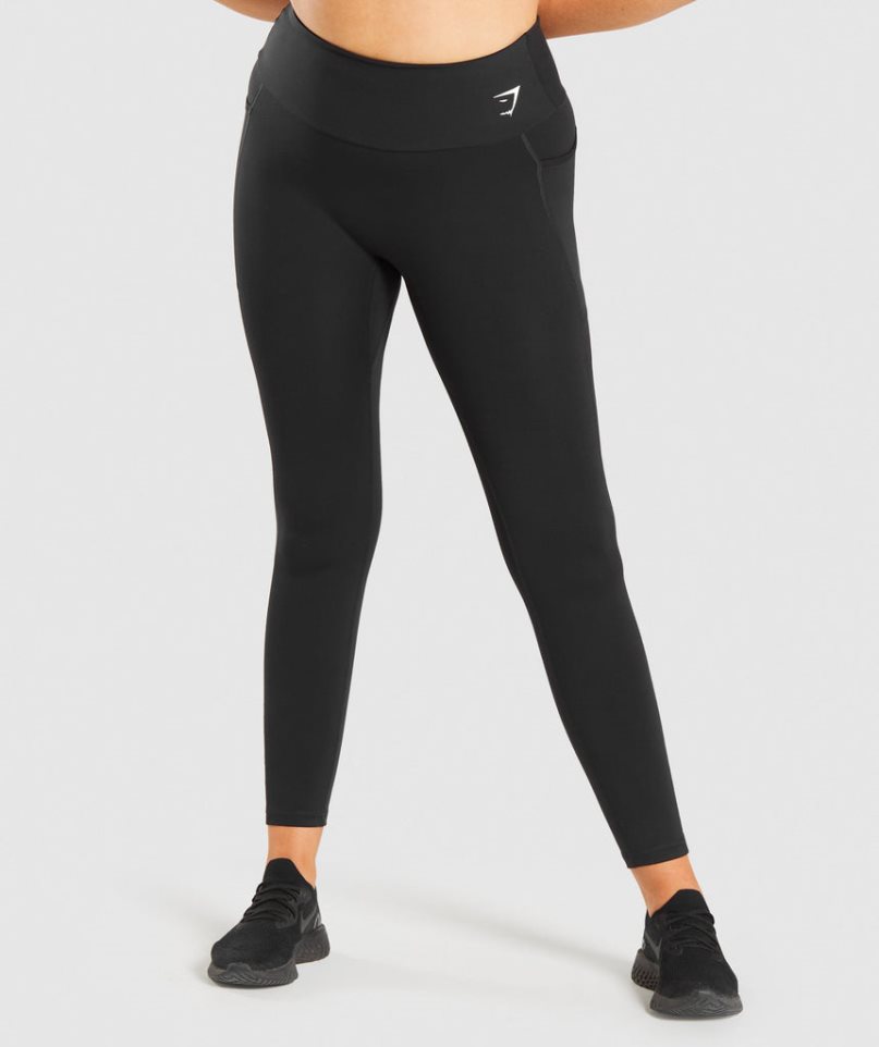 Women's Gymshark Training Mesh Pocket Leggings Black | CA 5NA163